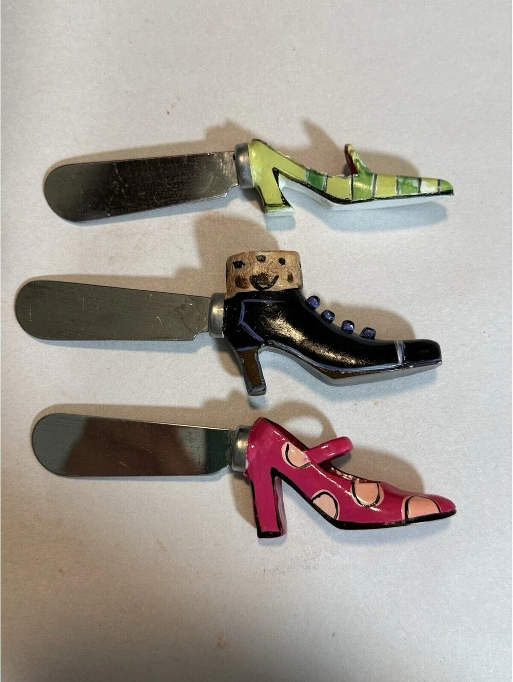 Whimsical Ladies Shoes Boots Butter Cheese Spreader Set Of 3 (B8)
